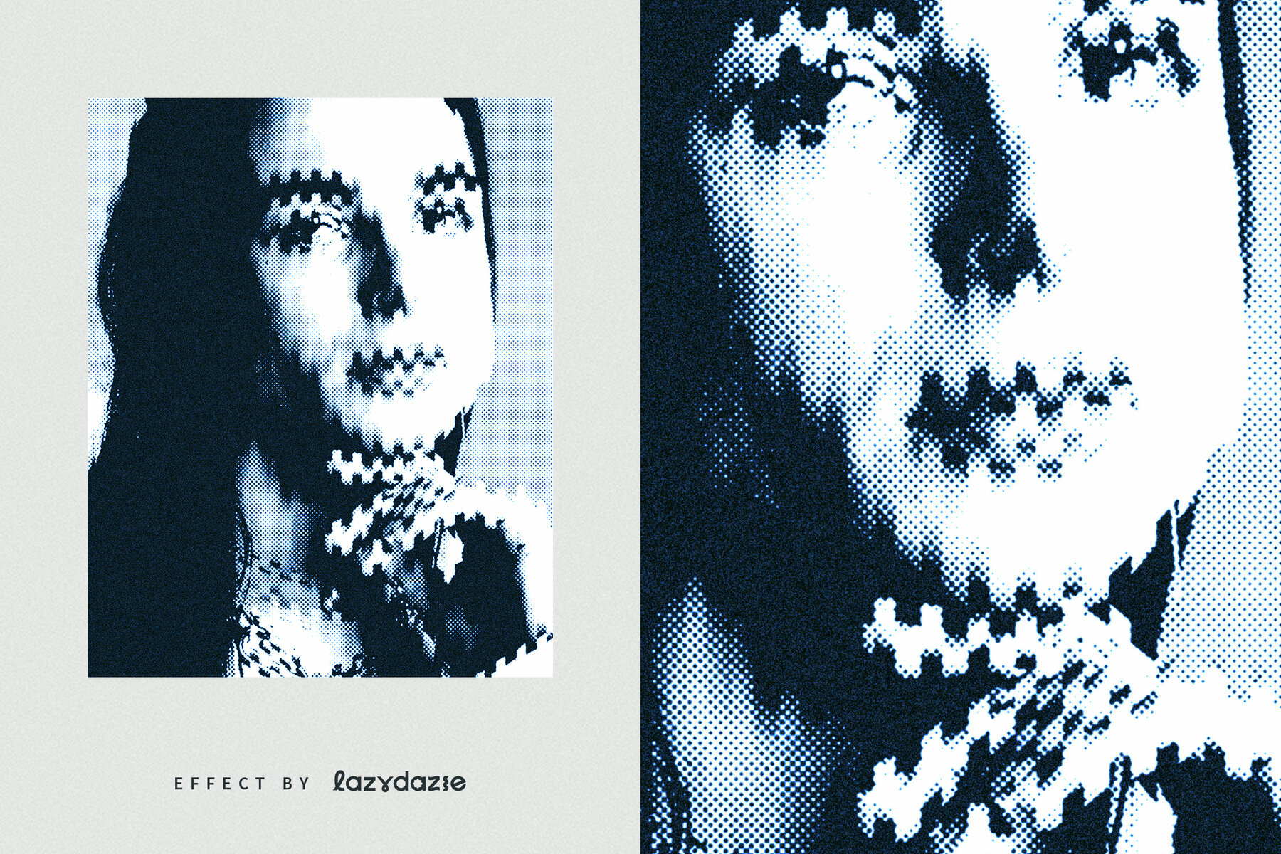 Halftone Shift Image Effect Mockup 6