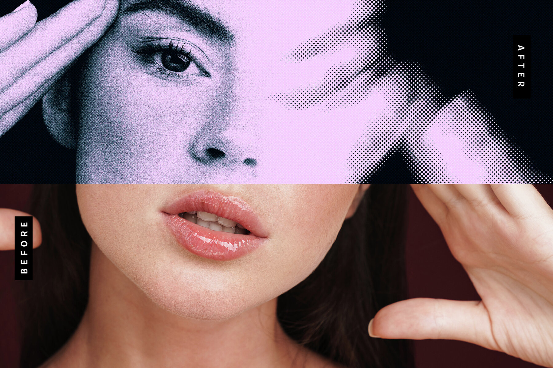 Halftone Blur Image Effect Mockup 7