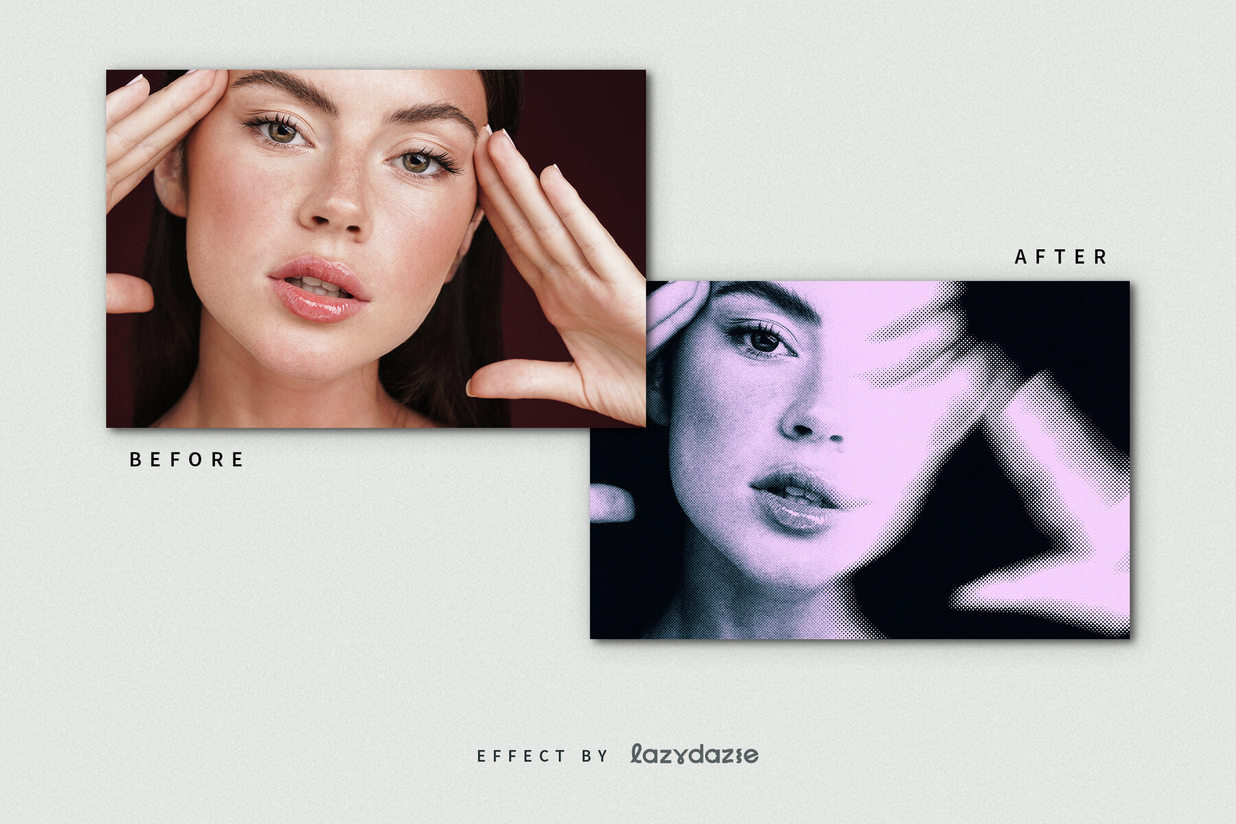 Halftone Blur Image Effect Mockup 8