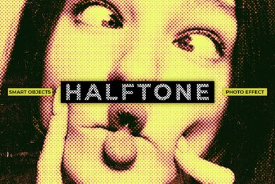 Halftone Image Effect Mockup