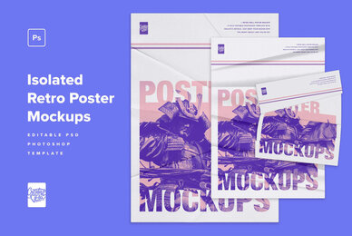 Isolated Retro Poster Mockups