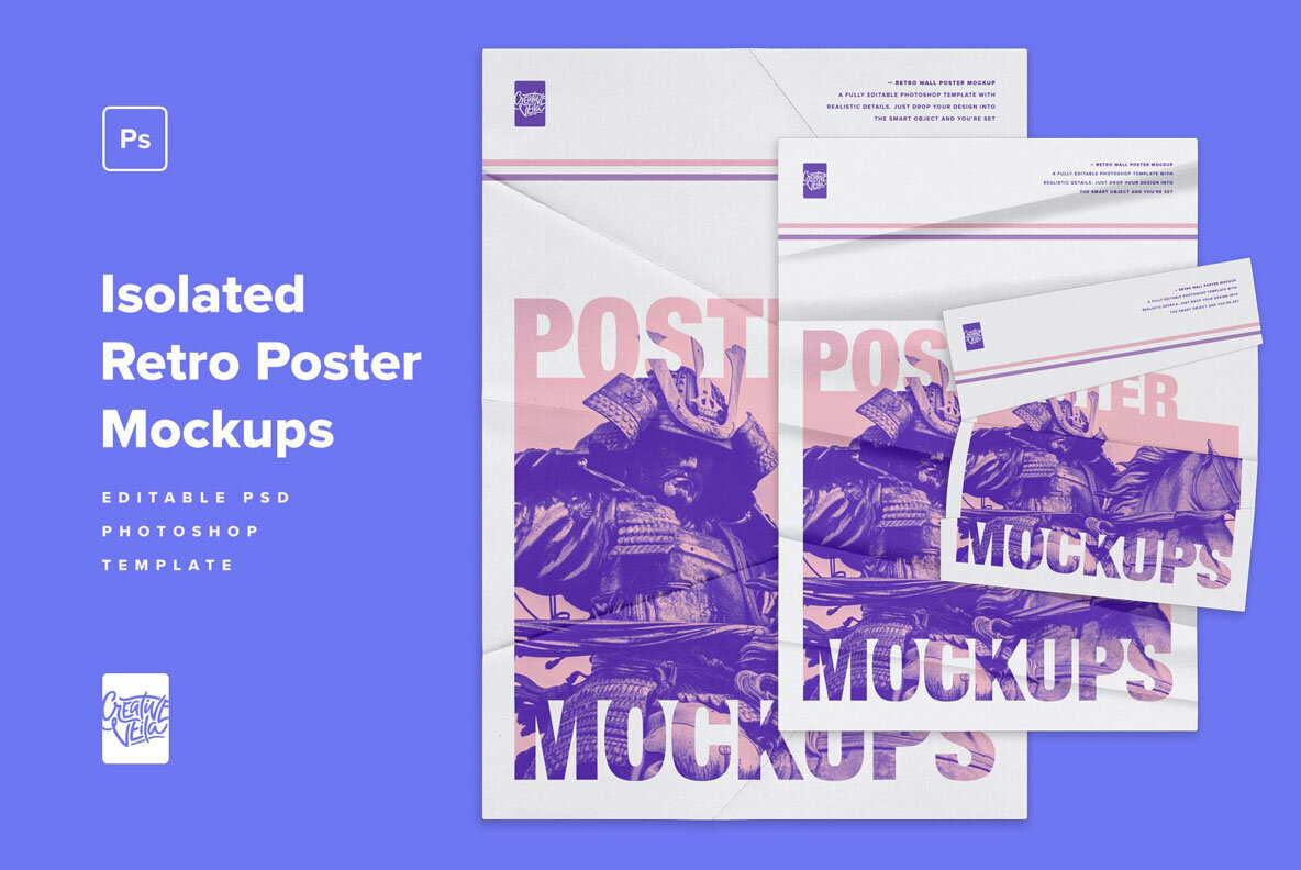 Isolated Retro Poster Mockups 1