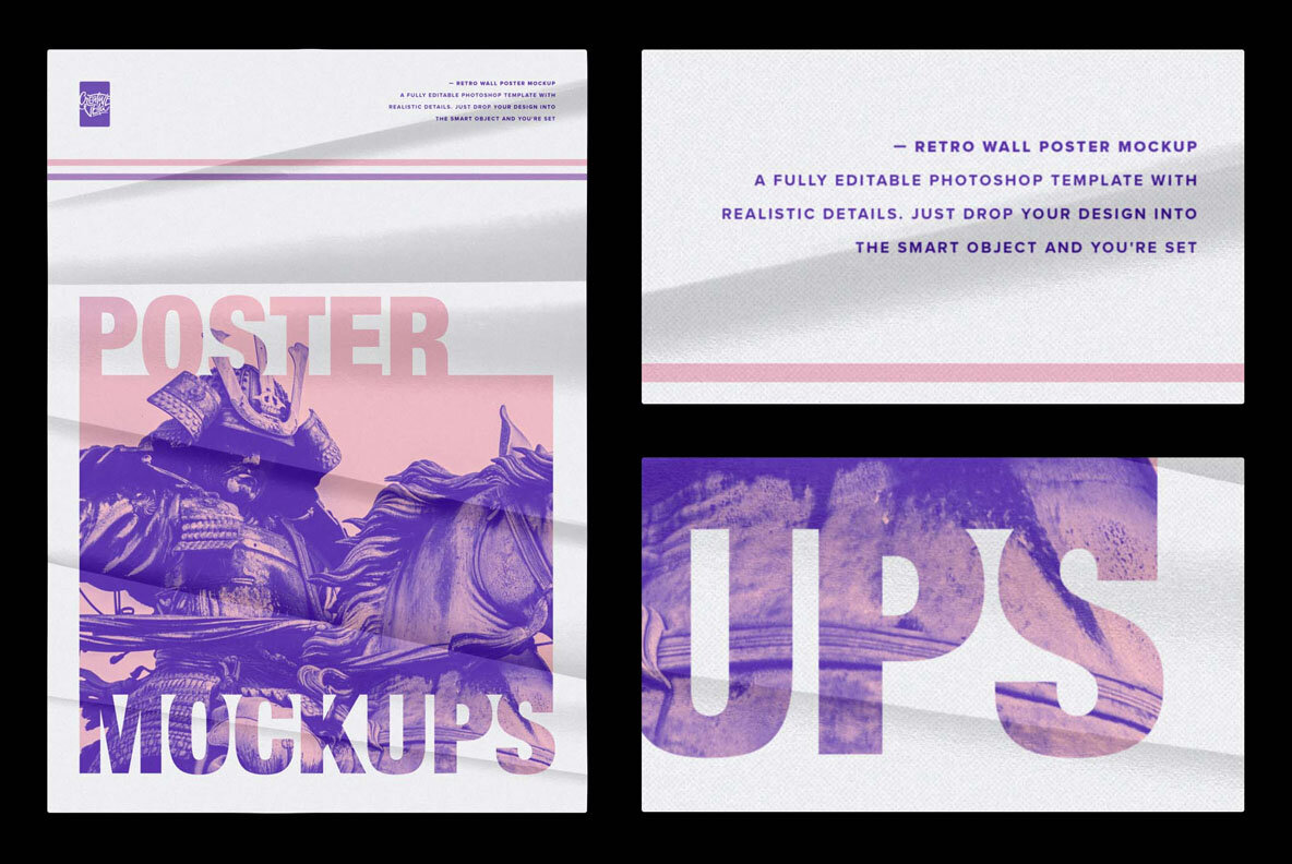 Isolated Retro Poster Mockups 8