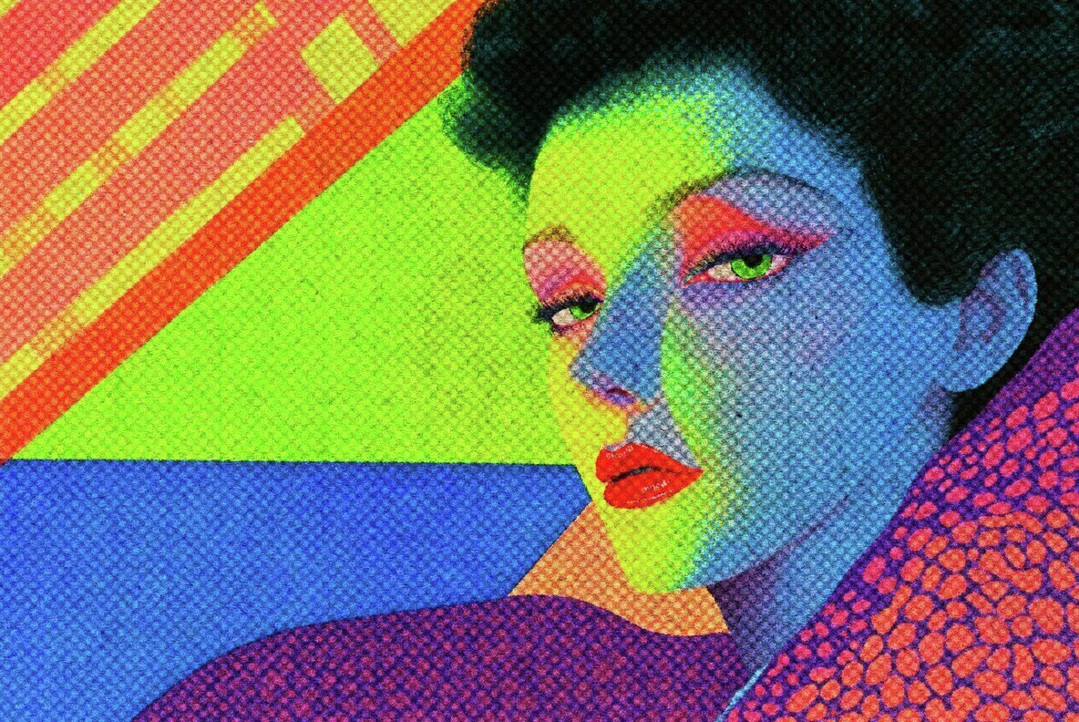 Retro Halftone Printer Template 3