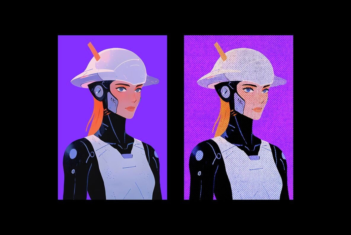 Retro Halftone Printer Template 4