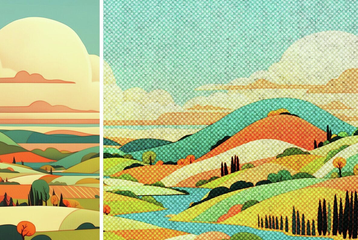 Retro Halftone Printer Template 5