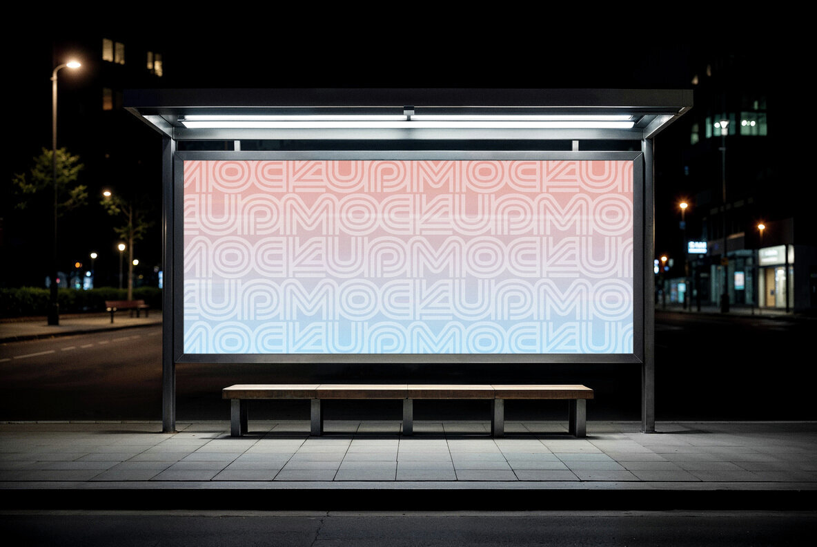 Bus Stop Billboard Mockup 2