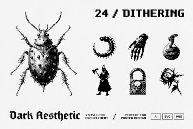 Dark Aesthetic Dithering Graphic Pack