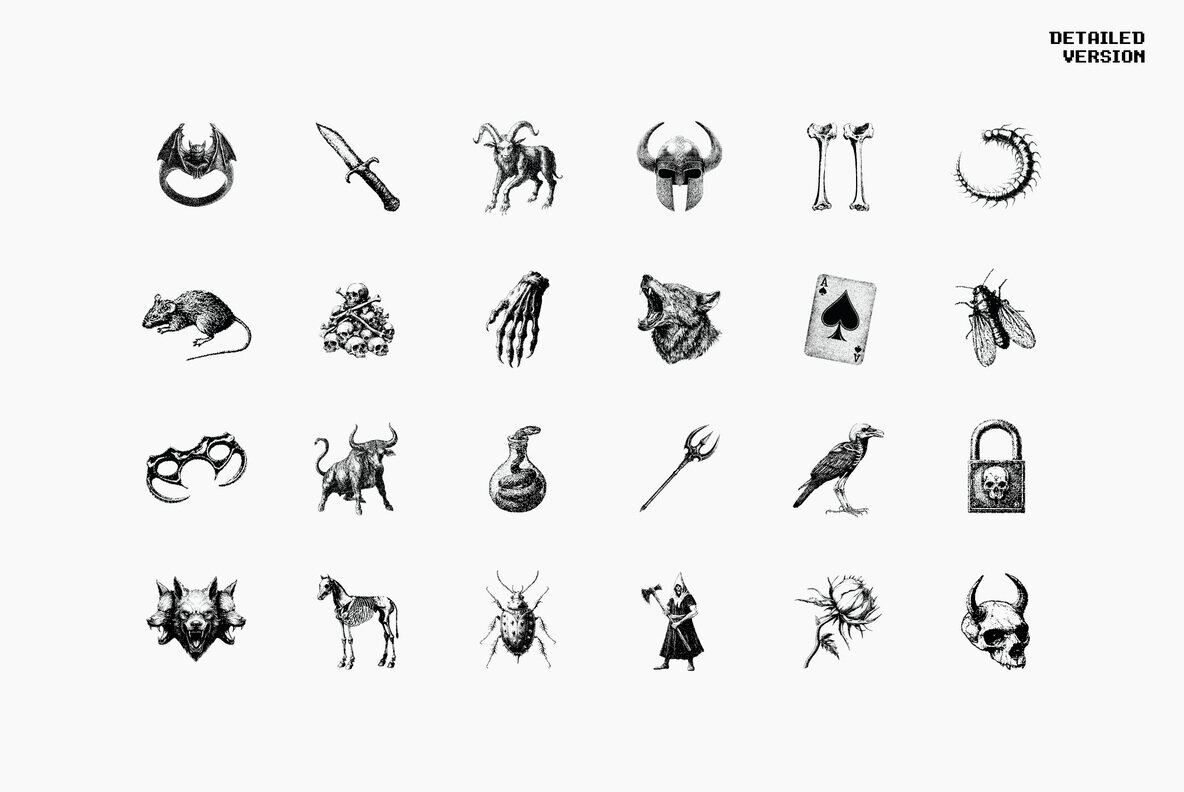 Dark Aesthetic Dithering Graphic Pack 2