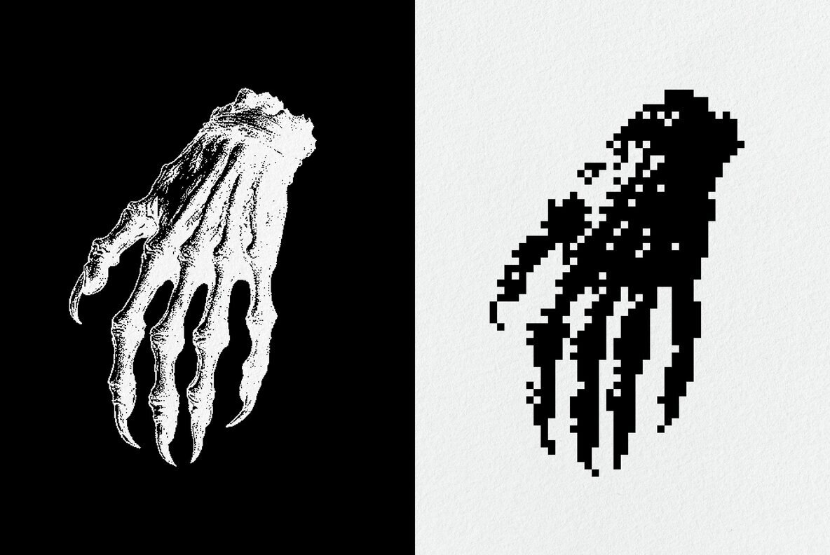 Dark Aesthetic Dithering Graphic Pack 3