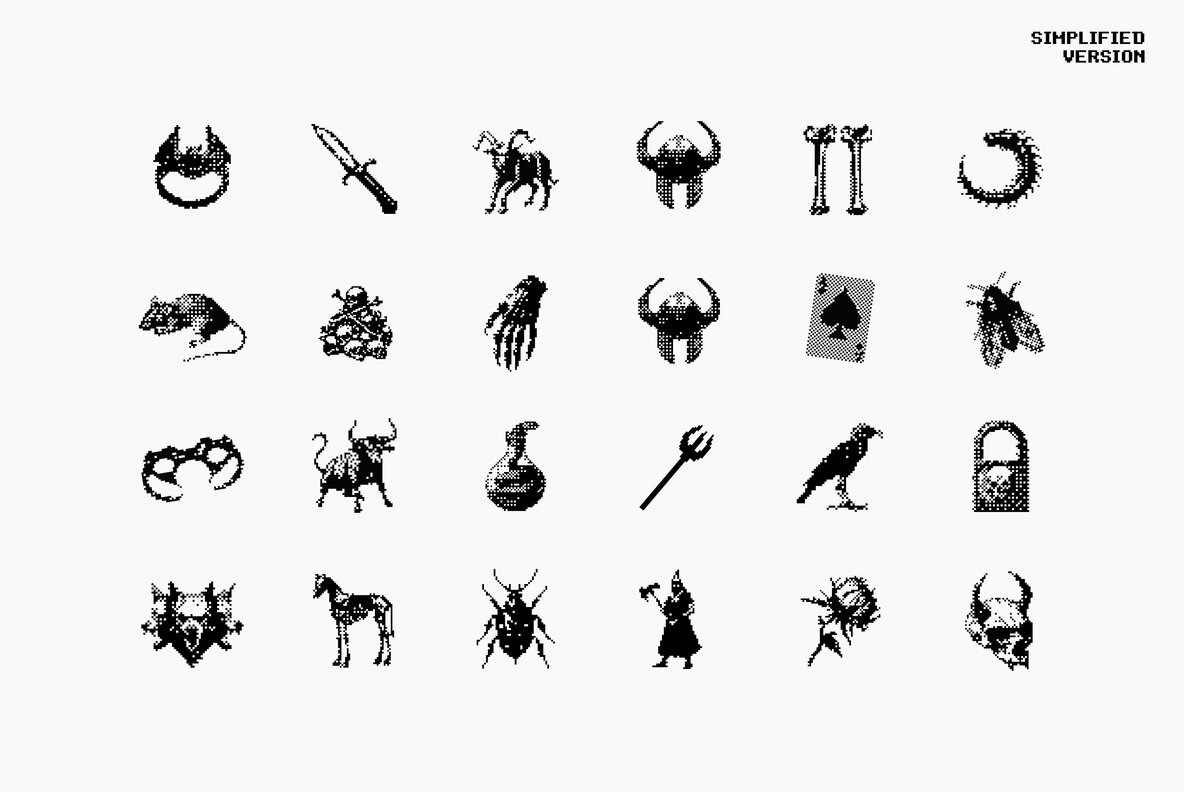 Dark Aesthetic Dithering Graphic Pack 4