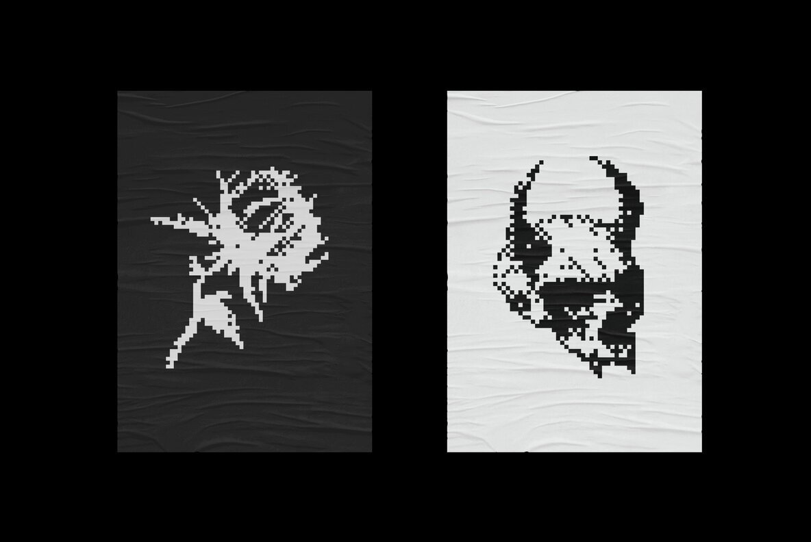 Dark Aesthetic Dithering Graphic Pack 5