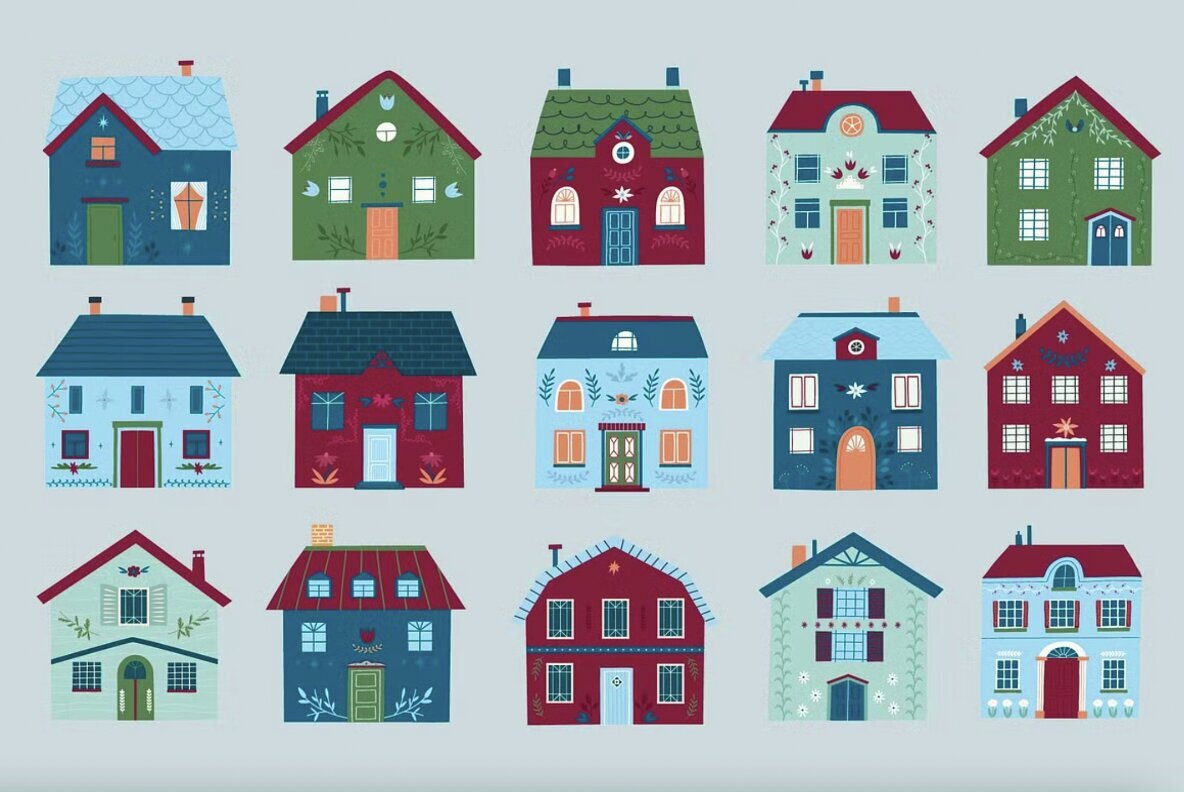 Scandinavian Houses and Flowers 4