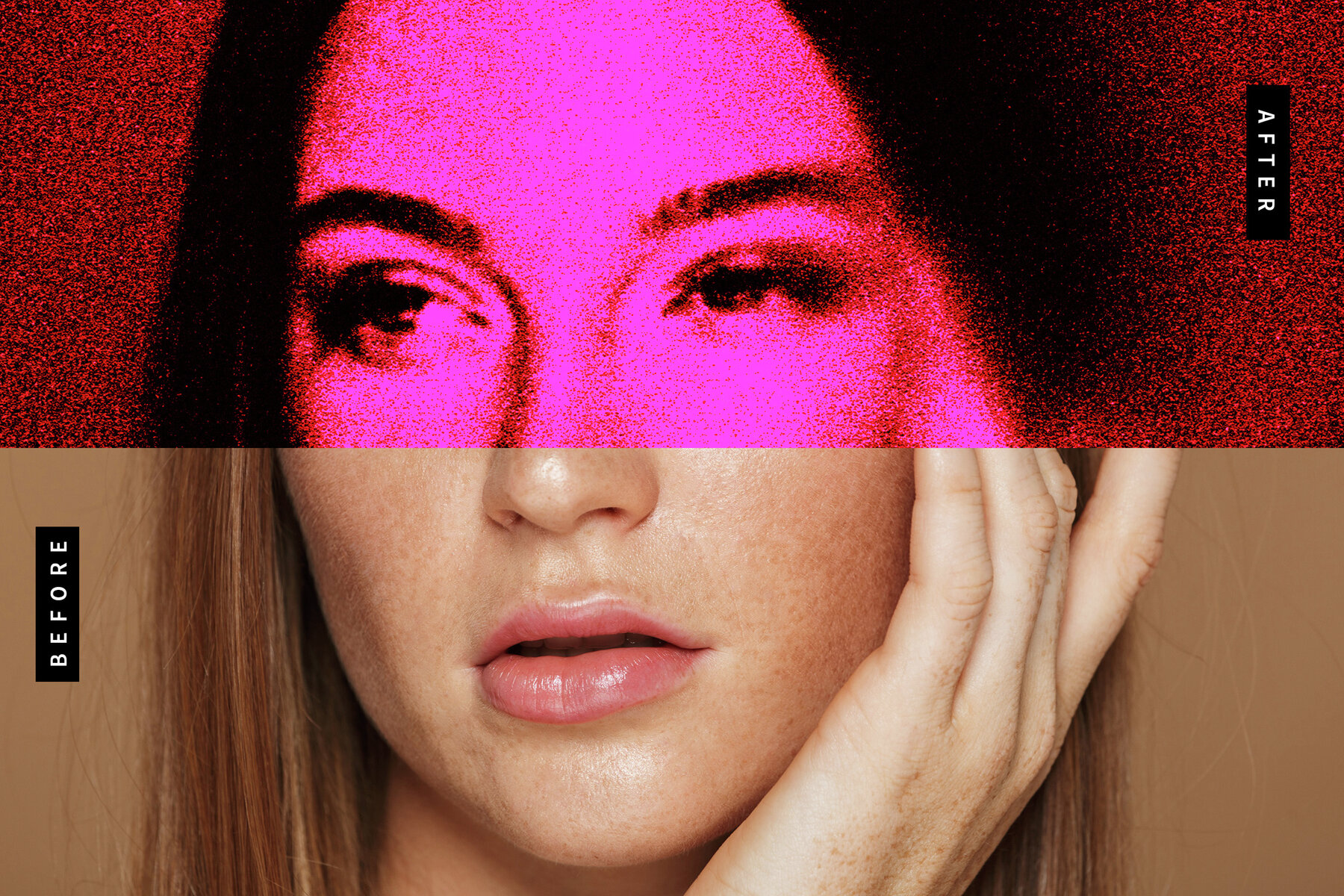 Dissolving Grain Image Effect Mockup 7