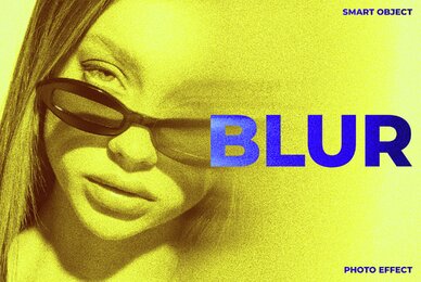 Yellow Blur Image Effect Mockup