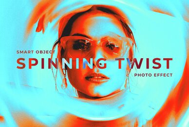 Spinning Blur Image Effect Mockup