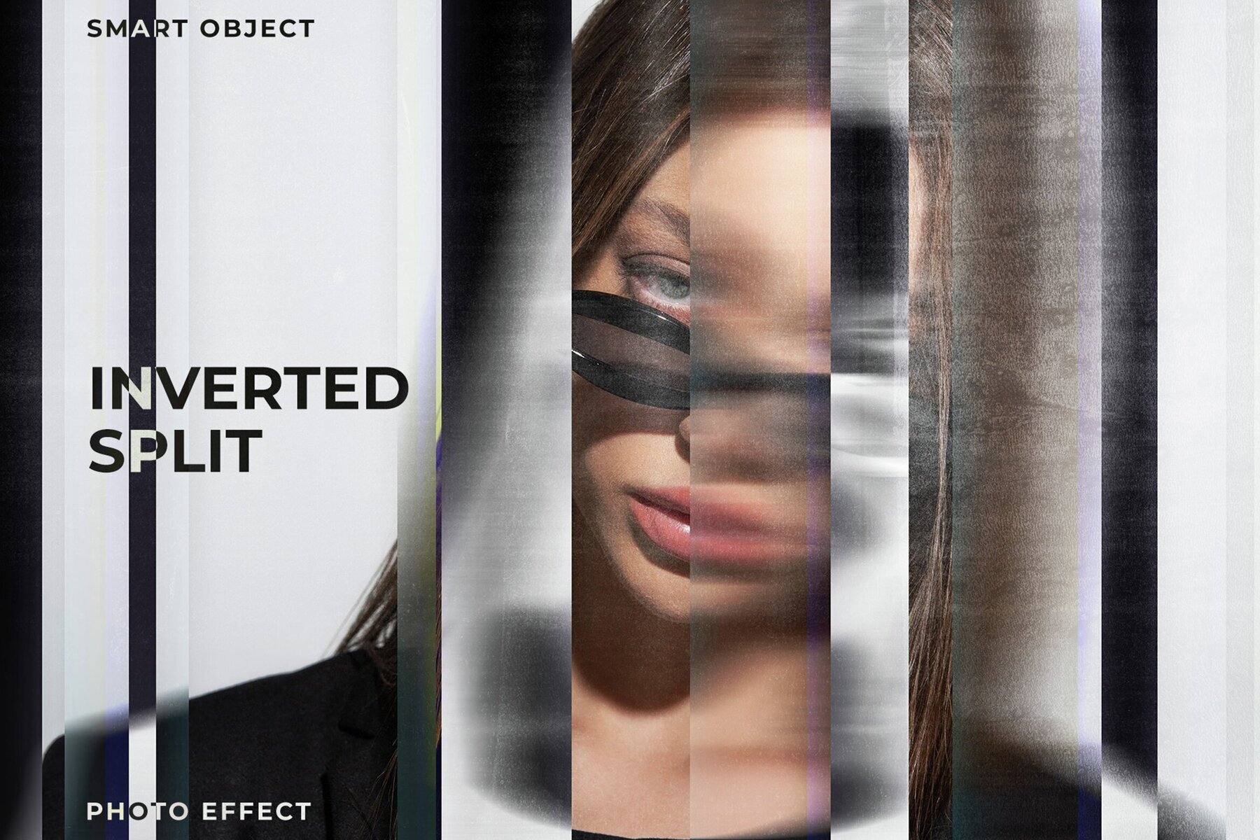 Inverted Split Image Effect Mockup 1