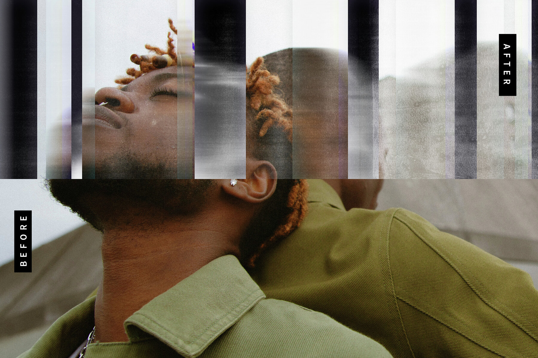 Inverted Split Image Effect Mockup 7