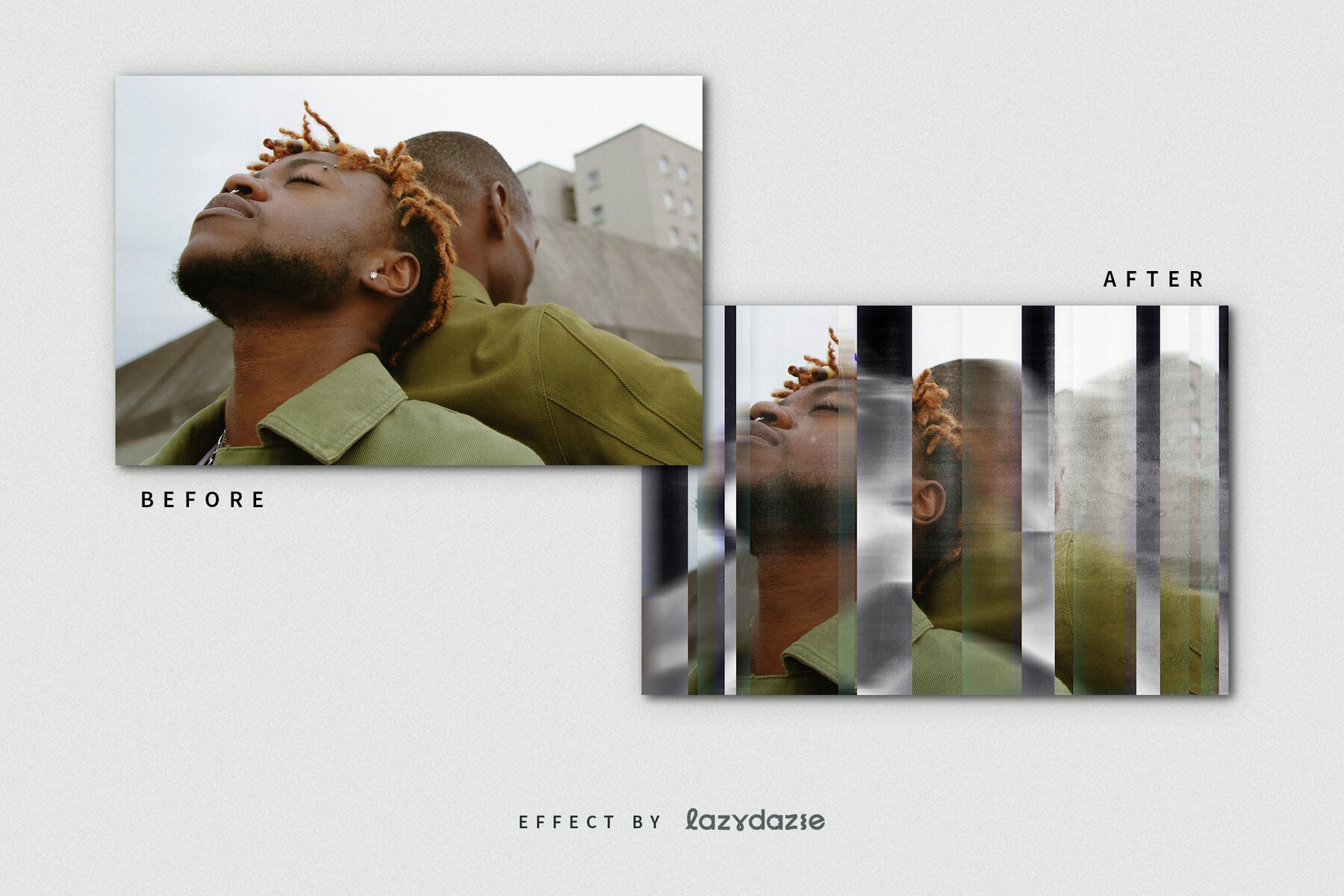 Inverted Split Image Effect Mockup 8