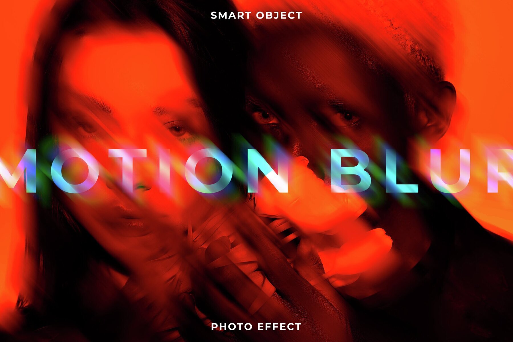 Red Motion Blur Image Effect Mockup 1