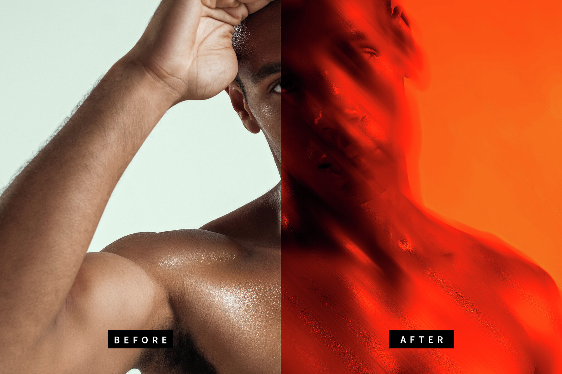 Red Motion Blur Image Effect Mockup 7