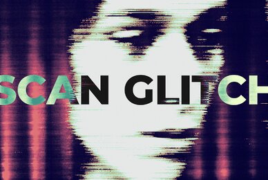 Scanner Glitch Image Effect Mockup