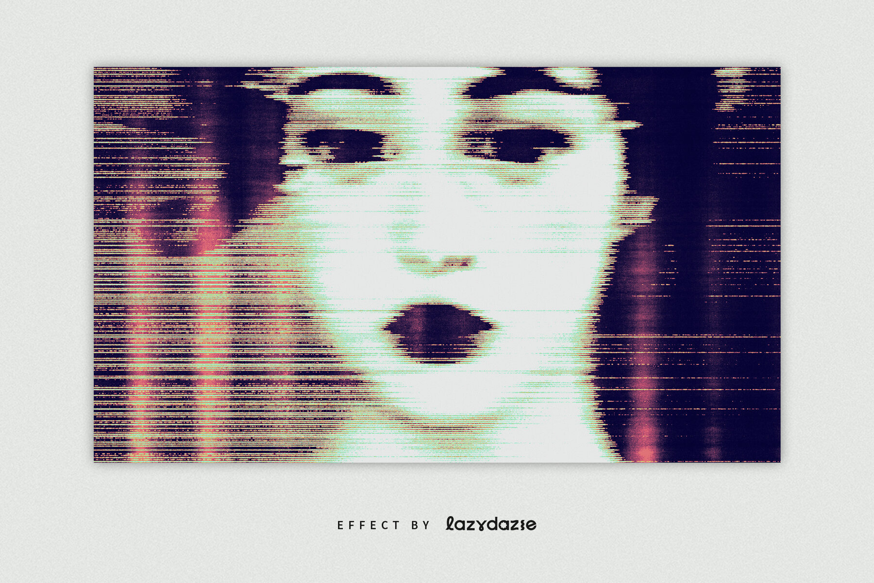 Scanner Glitch Image Effect Mockup 3