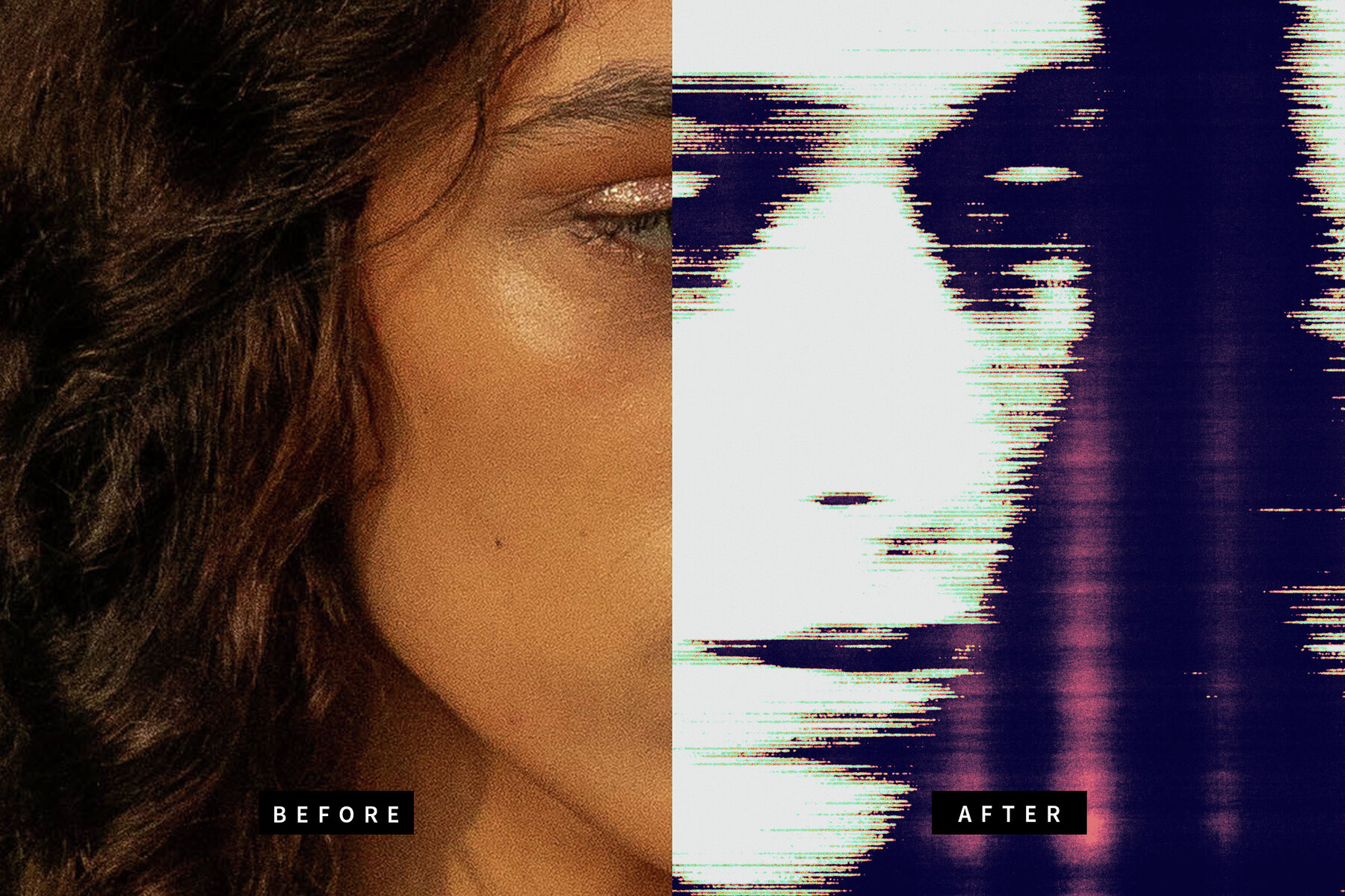 Scanner Glitch Image Effect Mockup 7