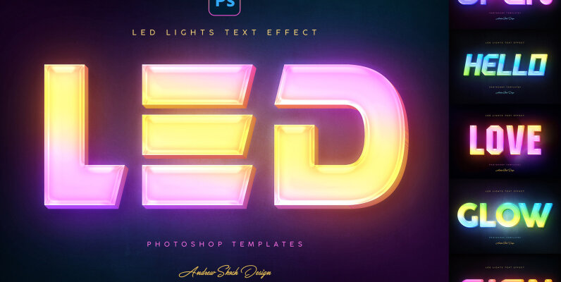 Led Lights Text Effects