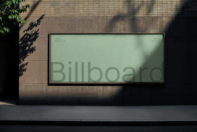 Tile Wall Outdoor Billboard Mockup