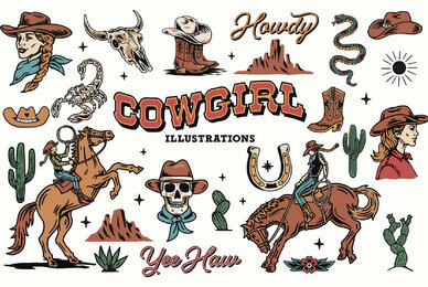 Cowgirl Illustrations