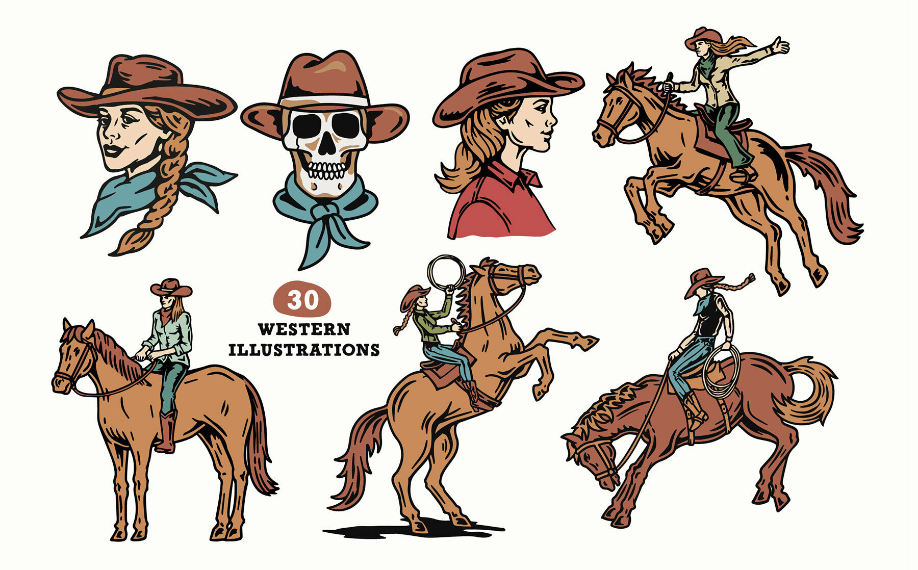 Cowgirl Illustrations 2