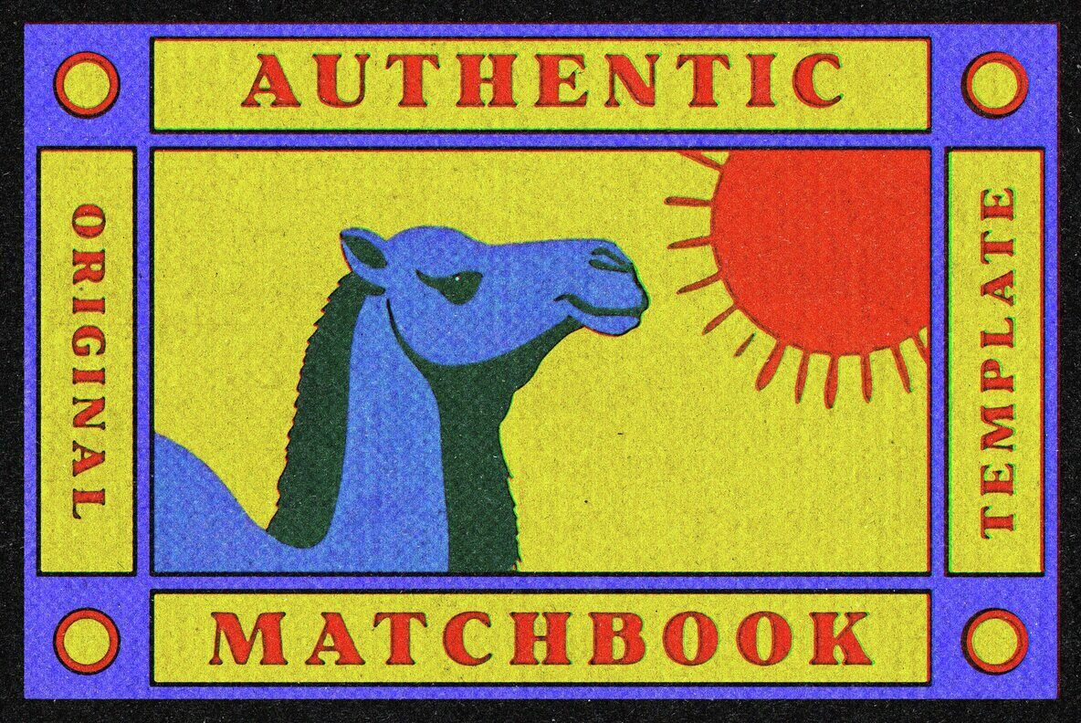 Authentic Retro Matchbook Printer Effect 1