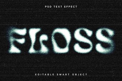 Distorted Grainy Text Effect Mockup