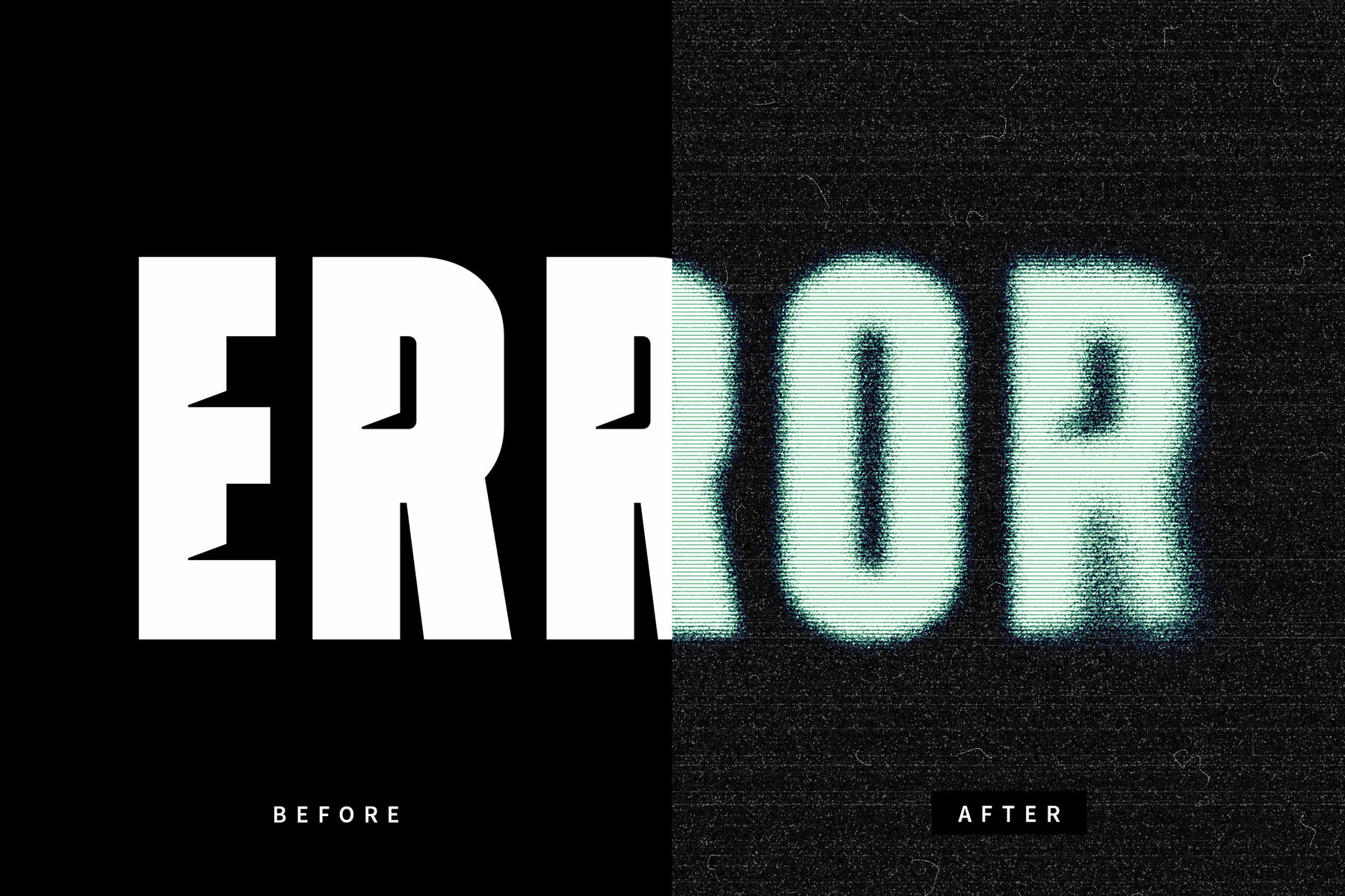 Distorted Grainy Text Effect Mockup 7