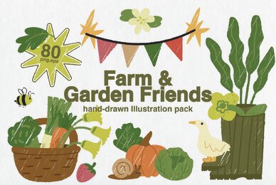 Farm and Garden Friends illustrations
