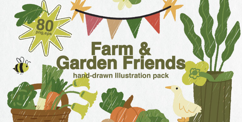 Farm and Garden Friends illustrations