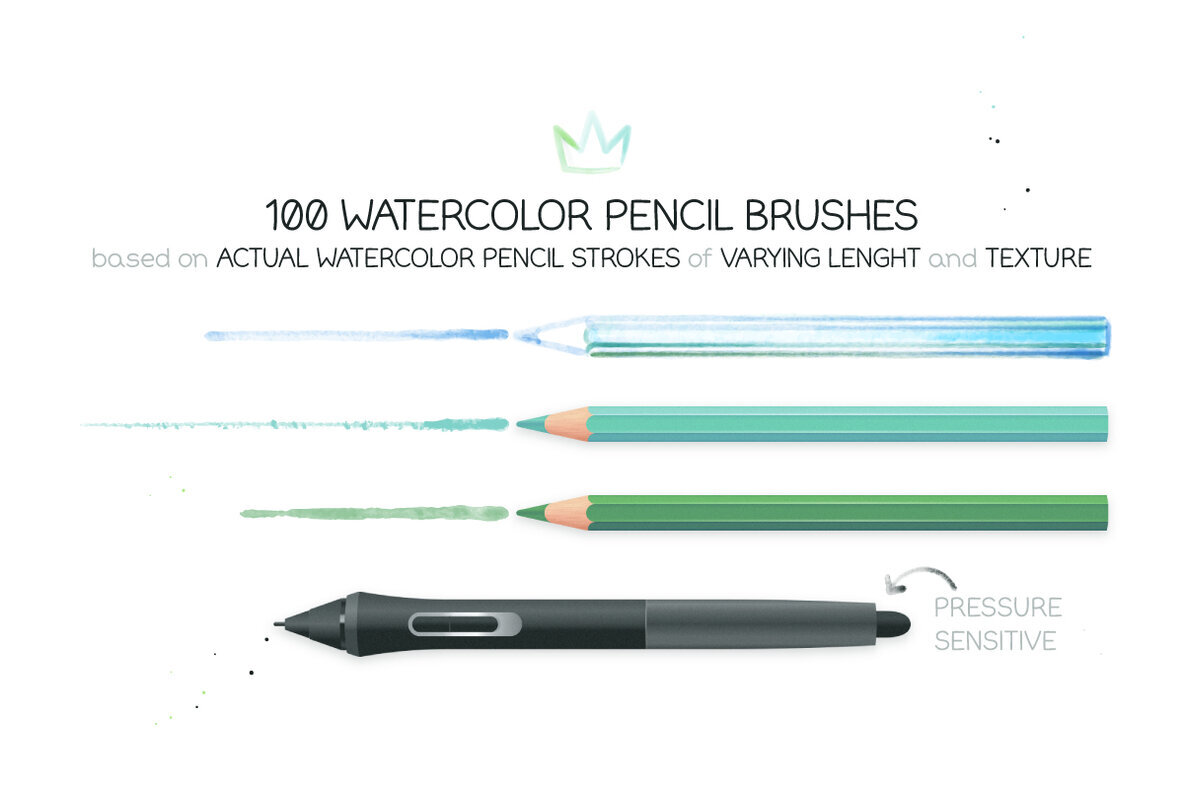 Watercolor Pencil Brushes Vol 1 2