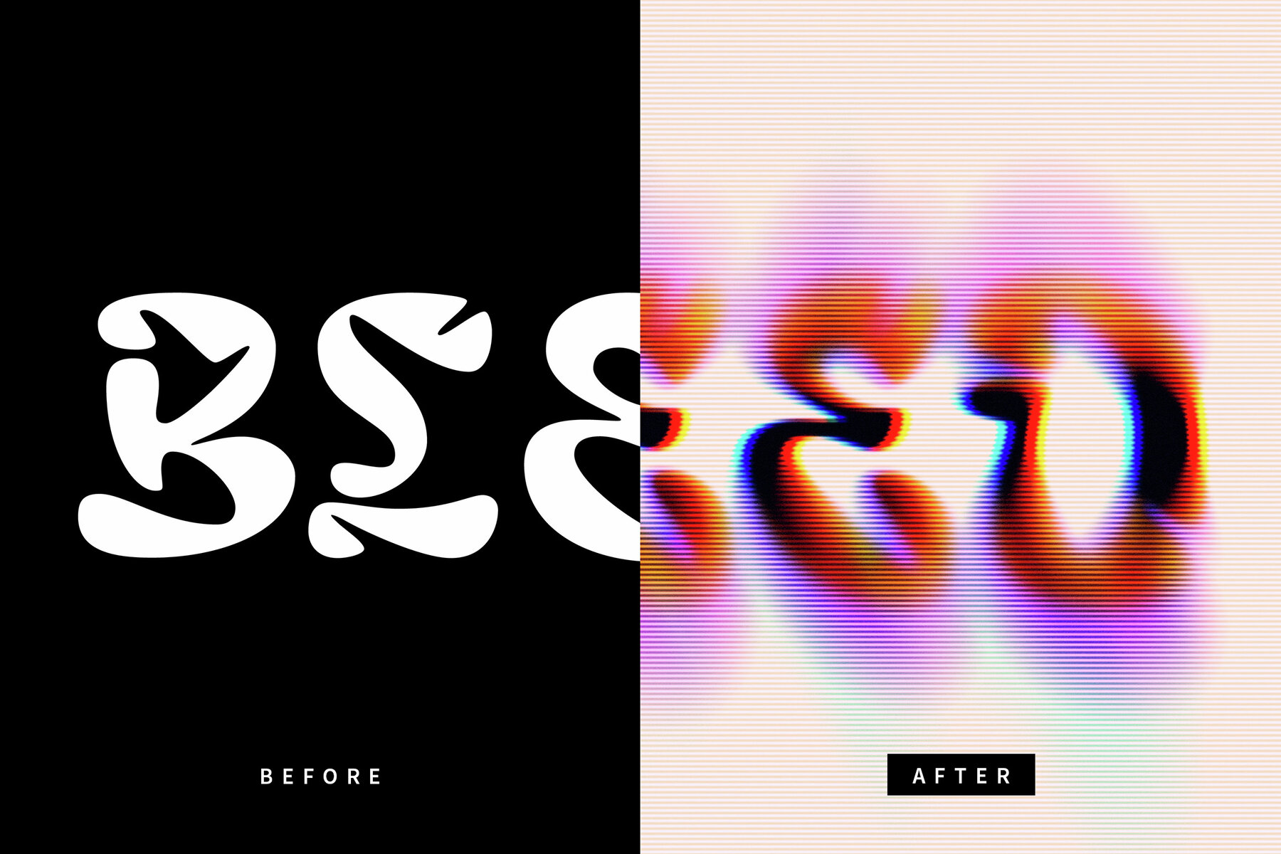 Colour Bleed Text Effect Mockup 7