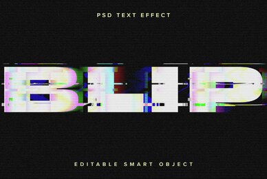 Distorted Glitch Text Effect Mockup