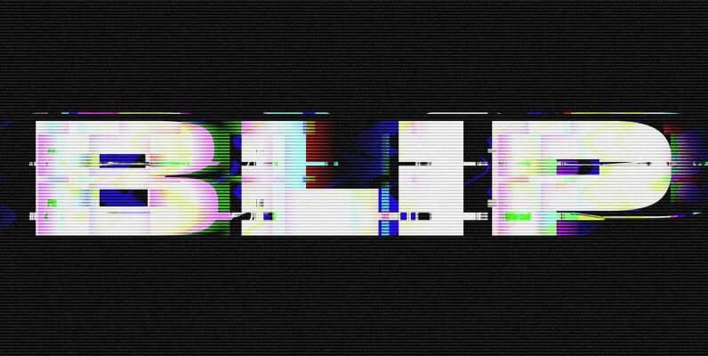 Distorted Glitch Text Effect Mockup