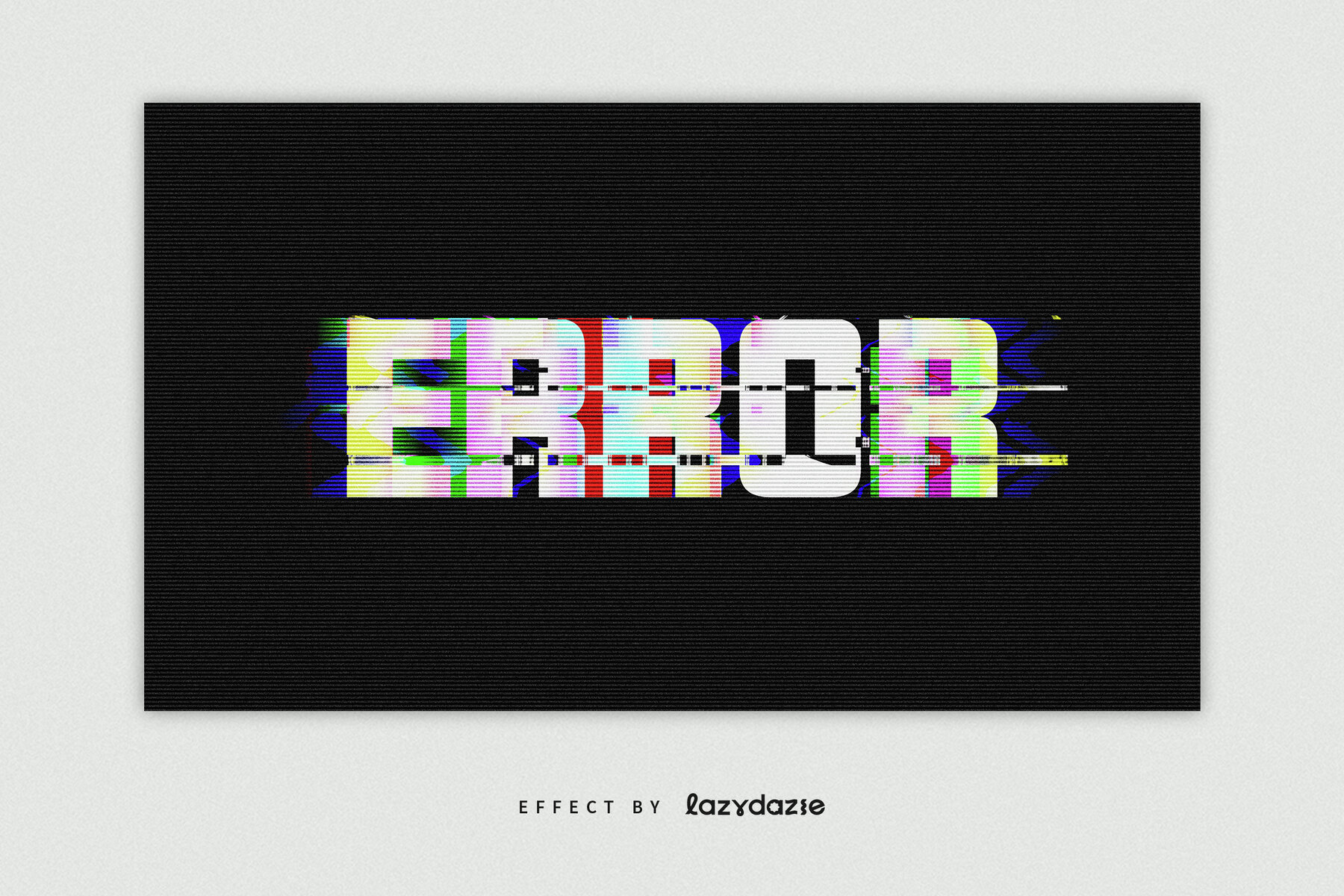 Distorted Glitch Text Effect Mockup 4