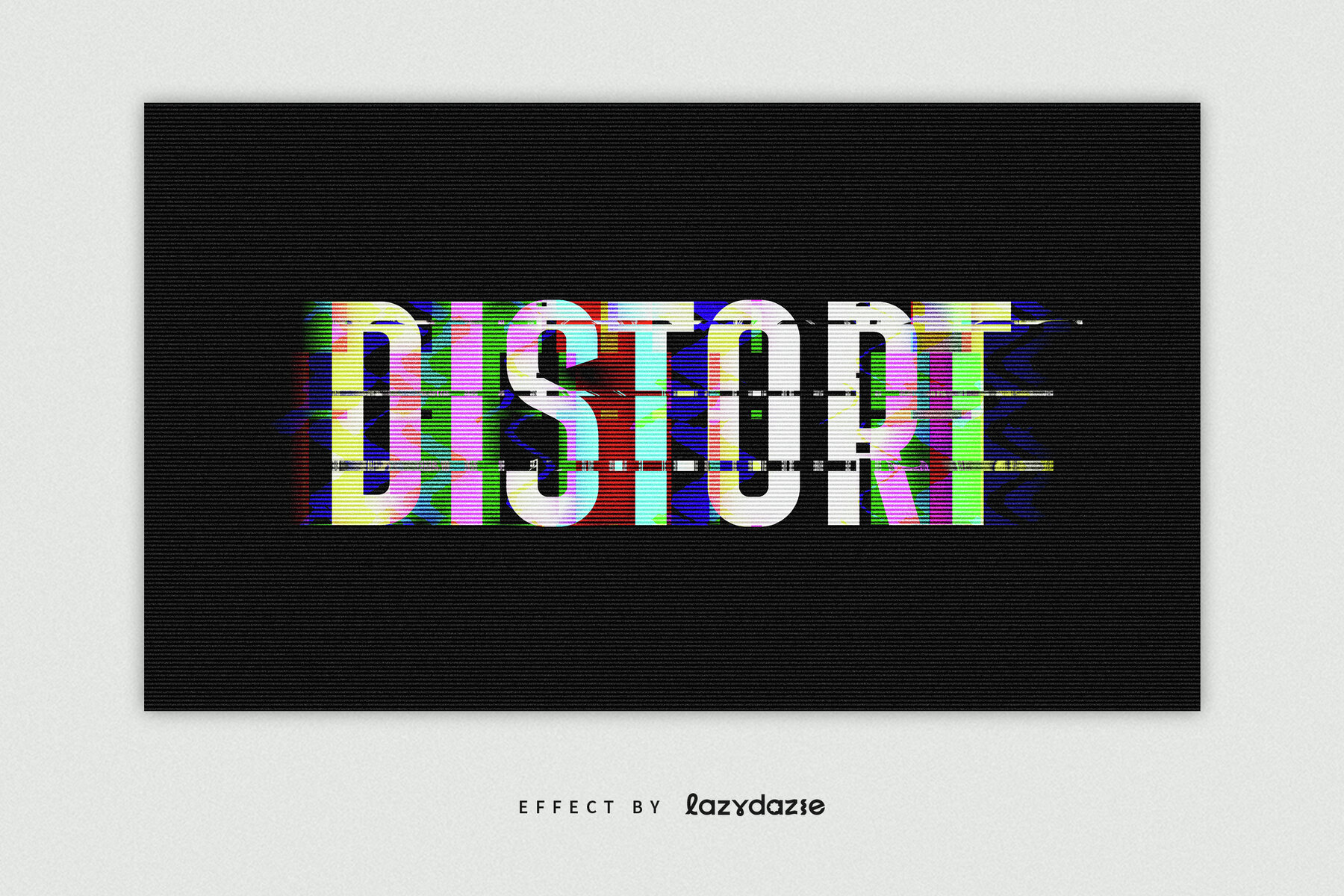 Distorted Glitch Text Effect Mockup 5