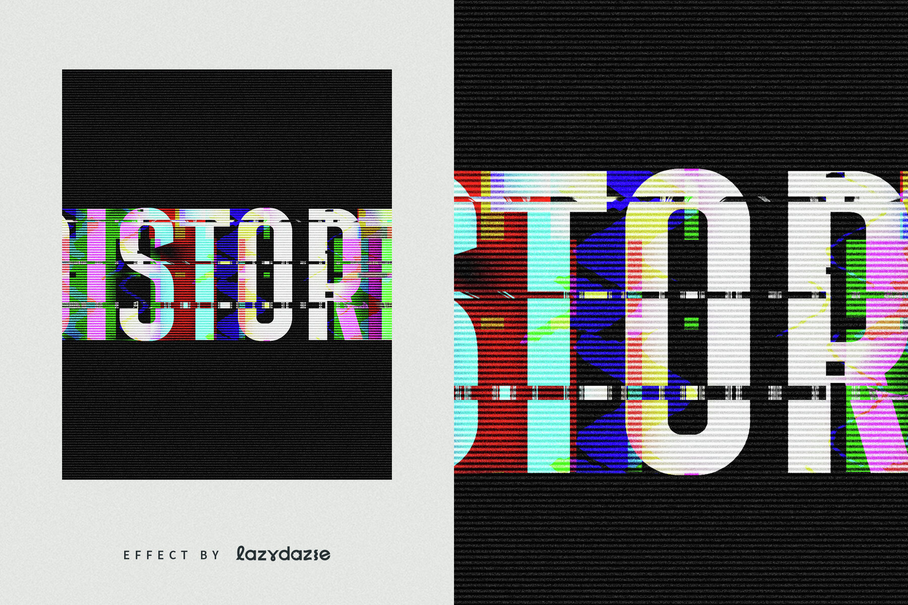 Distorted Glitch Text Effect Mockup 6