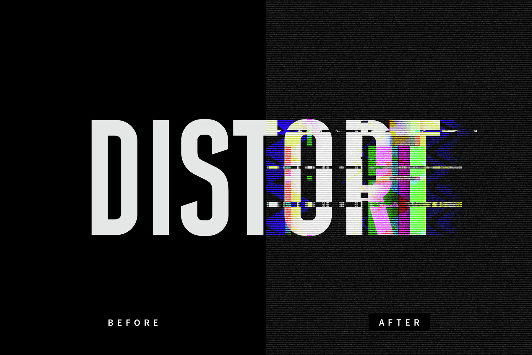 Distorted Glitch Text Effect Mockup 7