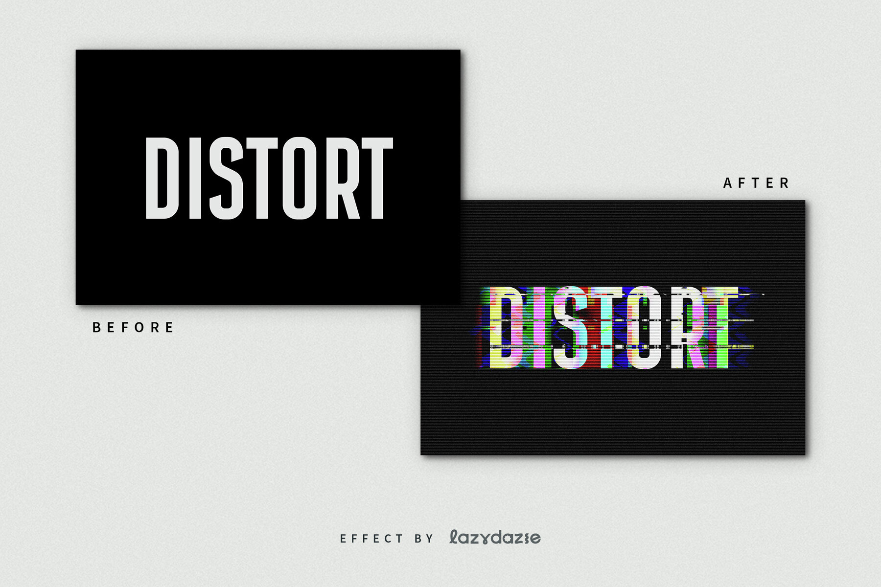 Distorted Glitch Text Effect Mockup 8