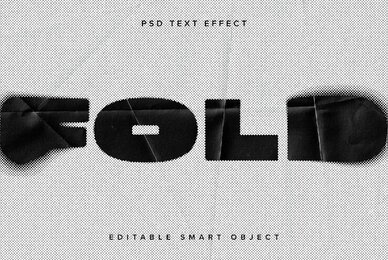Blurred Halftone Text Effect Mockup