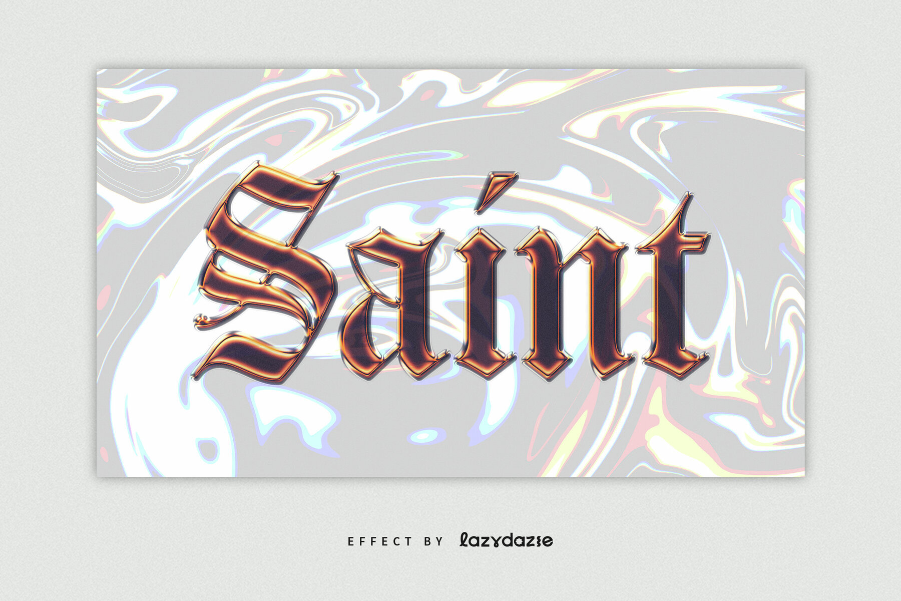 Orange Translucent Chrome Text Effect Mockup 2