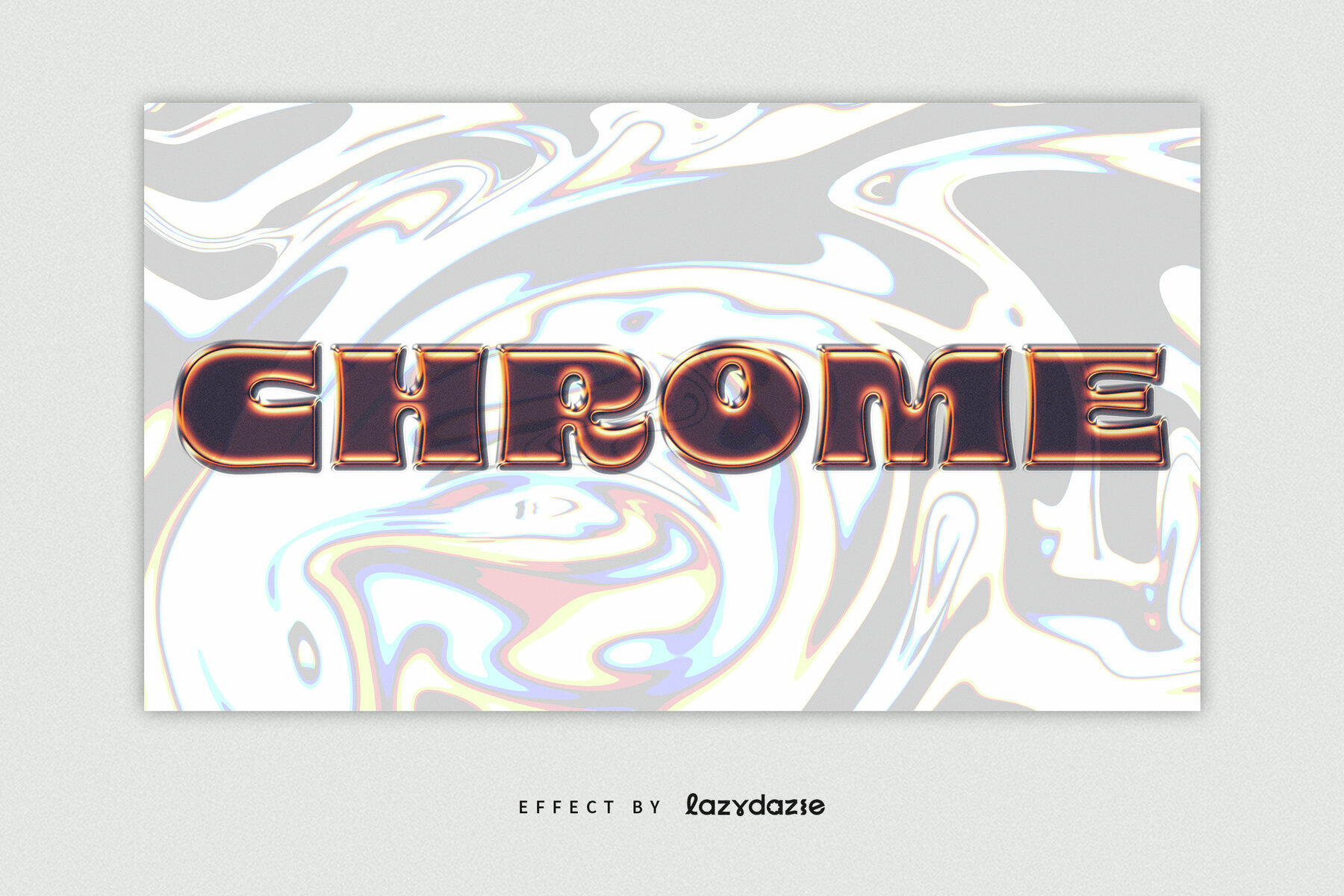 Orange Translucent Chrome Text Effect Mockup 3