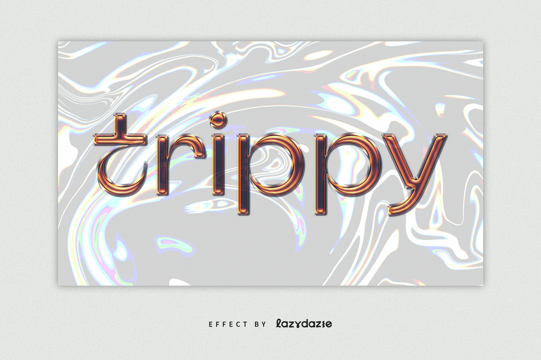 Orange Translucent Chrome Text Effect Mockup 4